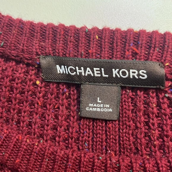 Michael Kors sweater large MK knit sweater speckled colors cotton blend sweater - Picture 7 of 7